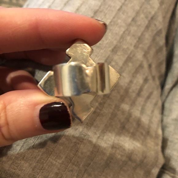 Unique adjustable turquoise and silver ring - Picture 5 of 6